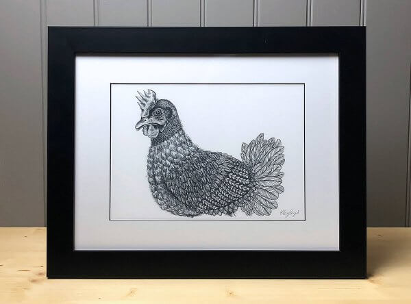 Chicken Signed Framed Original Print