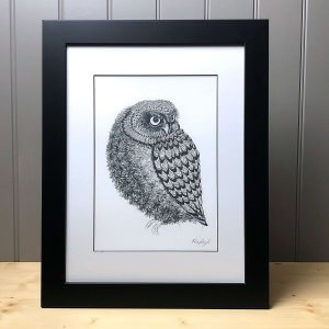 Owl Signed Framed Original Print