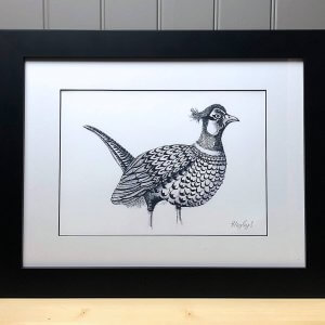 Pheasant Signed Framed Original Print