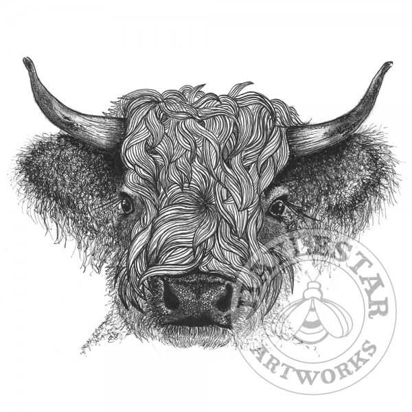 Highland Cattle Signed Original Print