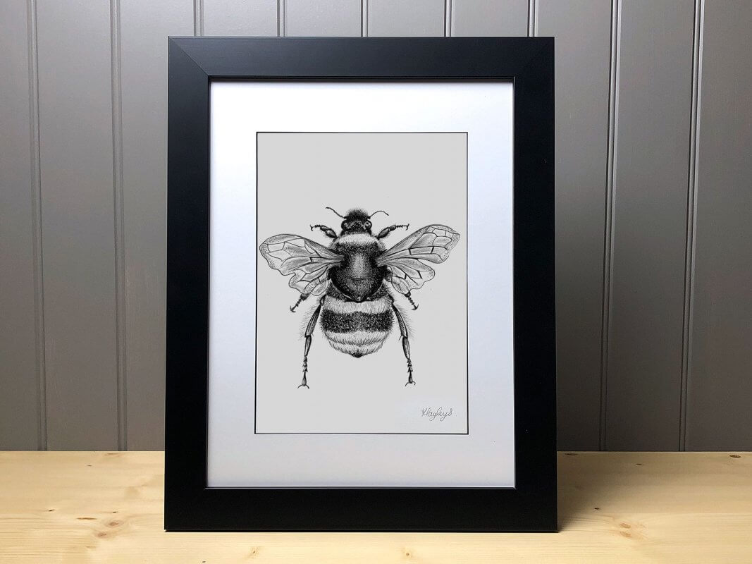 Bee Signed Original Framed Print - HayleStar Artworks